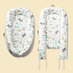 Little Story Soft Breathable Fiberfill Newborn Lounger Bed - Jungle Grey