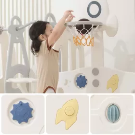 Little Story - Playpen w/ basketball hoop - Space Grey