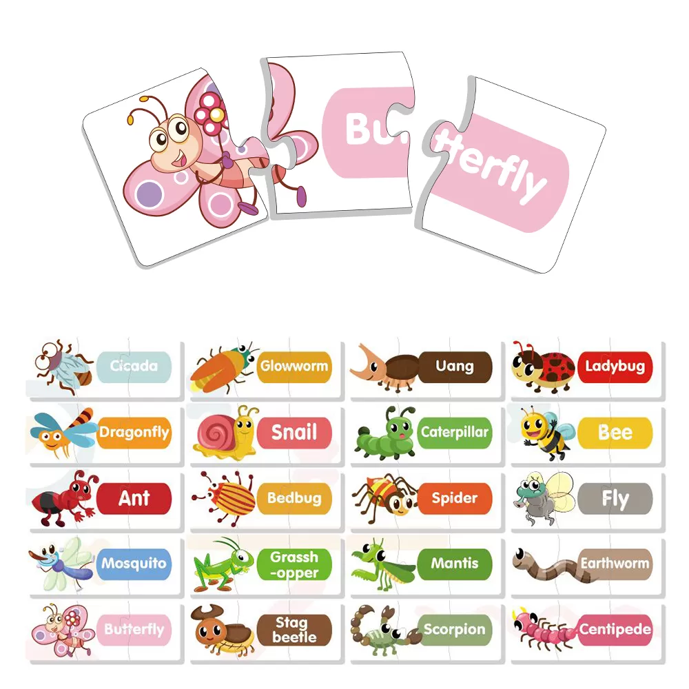 Little Story 20 - in - 1 Matching Puzzle Educational & Fun Game - Insects