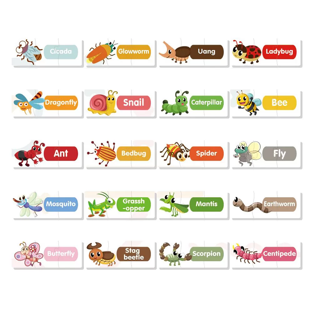 Little Story 20 - in - 1 Matching Puzzle Educational &amp; Fun Game - Insects