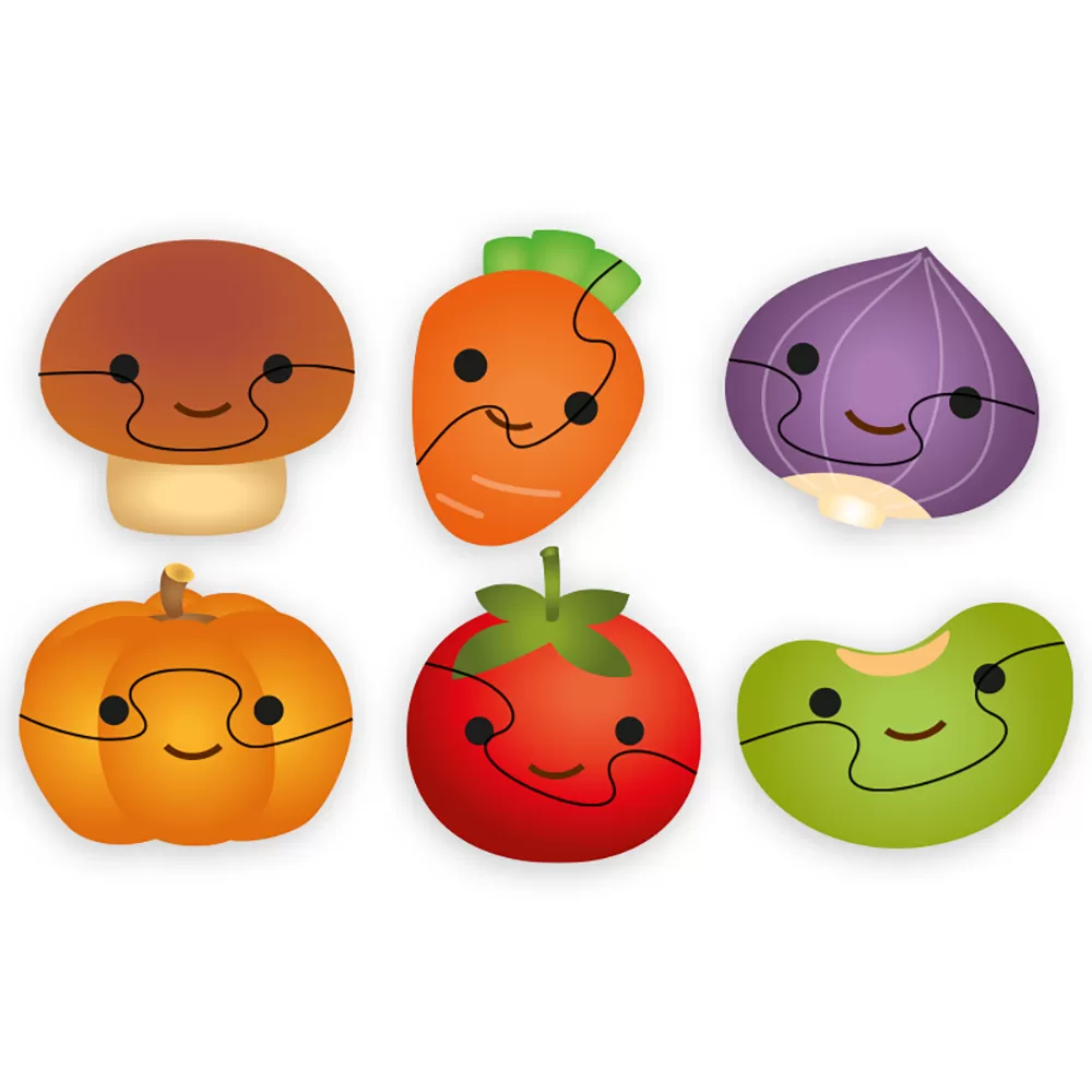 Little Story 6 - in - 1 Matching Puzzle Educational &amp; Fun Game - Vegetables