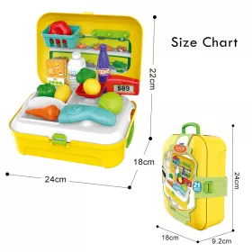 Little Story ROLE PLAY SHOPKEEPER / SUPERMARKET SET BOX BACKPACK (21 Pcs) - Yellow