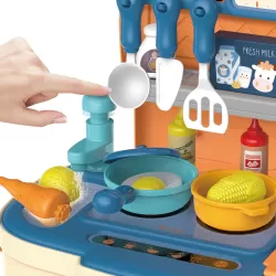 Little Story ROLE PLAY CHEF / KITCHEN / RESTAURANT TOY SET SCHOOL BAG (34 Pcs) - Blue, 2 - IN - 1 Mode