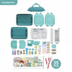 Little Story ROLE PLAY SHOPKEEPER / SUPERMARKET TOY SET SATCHEL (35 Pcs) - Green, 3 - IN - 1 Mode