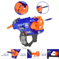 Little Story Kids Manual Bullet Gun wt 10pcs Soft Bullets - Blue