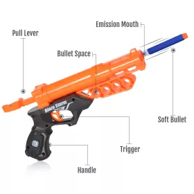 Little Story Kids Manual Bullet Gun wt 10pcs Soft Bullets - Orange