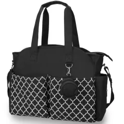 Little Story Signature Diaper Bag - Black