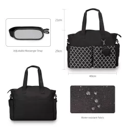 Little Story Signature Diaper Bag - Black