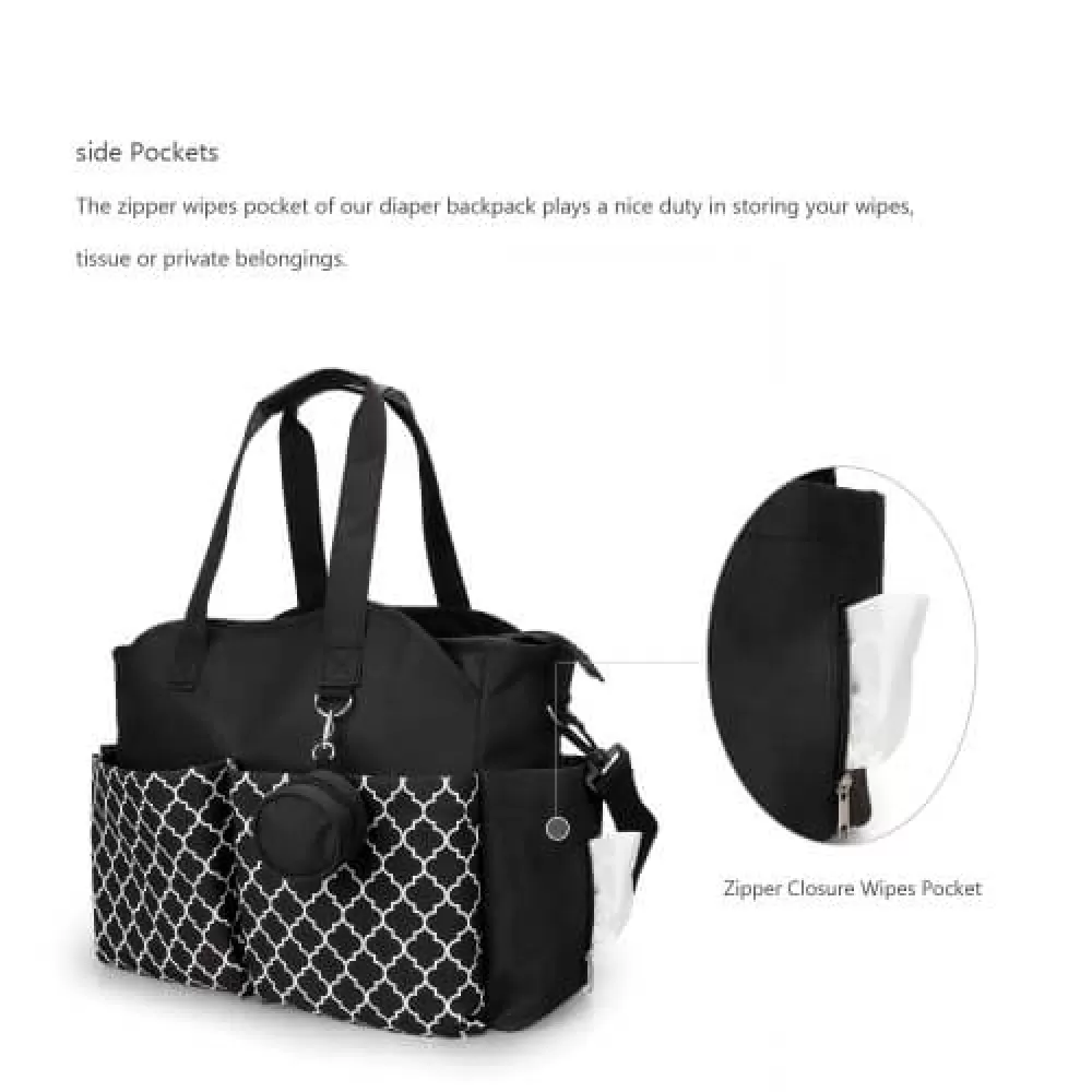 Little Story Signature Diaper Bag - Black