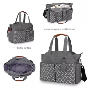 Little Story Signature Diaper Bag - Grey