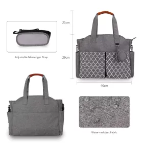 Little Story Signature Diaper Bag - Grey