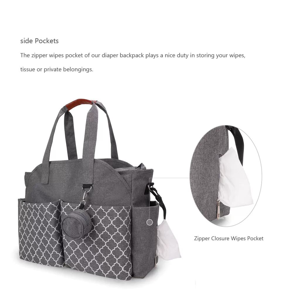 Little Story Signature Diaper Bag - Grey