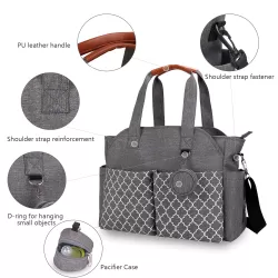 Little Story Signature Diaper Bag - Grey