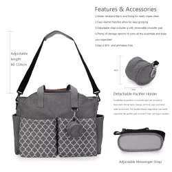 Little Story Signature Diaper Bag - Grey