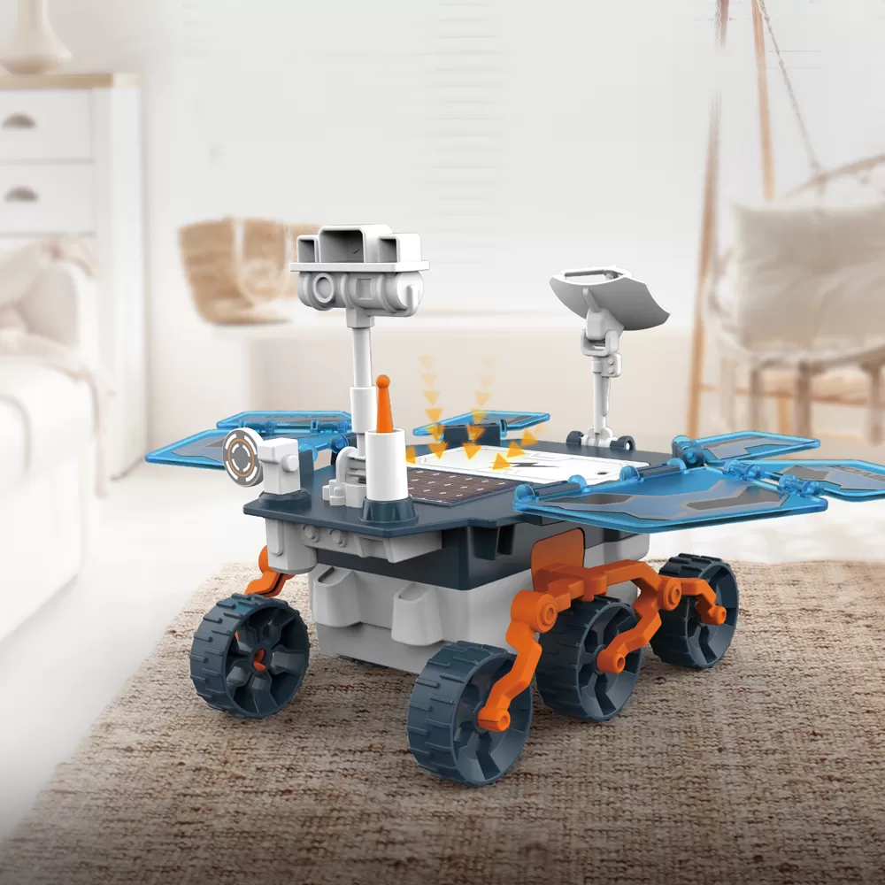 Little Story DIY Solar Mars Exploration Rover (46 Pcs), STEM Series - Blue