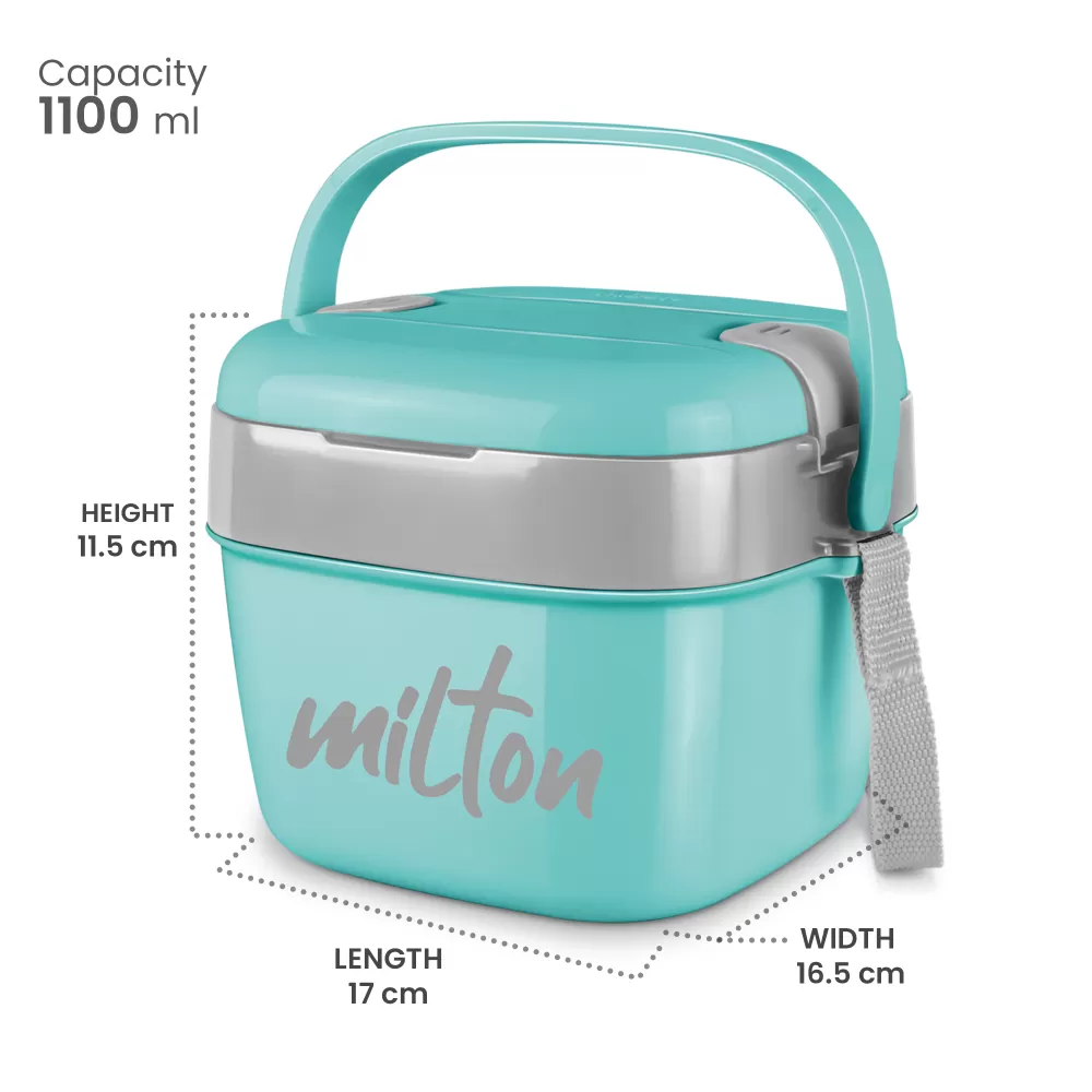 Milton Cubic Small Inner Stainless Steel Lunch Box 1100 ml Aqua Green