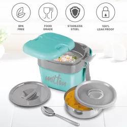 Milton Cubic Small Inner Stainless Steel Lunch Box 1100 ml Aqua Green