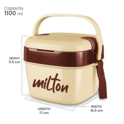 Milton Cubic Small Inner Stainless Steel Lunch Box 1100 ml Ivory