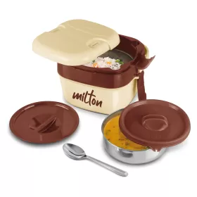 Milton Cubic Small Inner Stainless Steel Lunch Box 800 ml Ivory