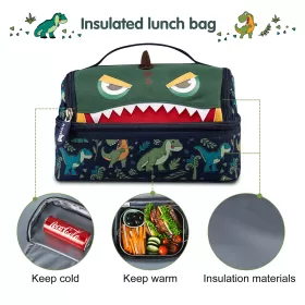 Nohoo Kids Insulated Lunch Bag Dino - Green