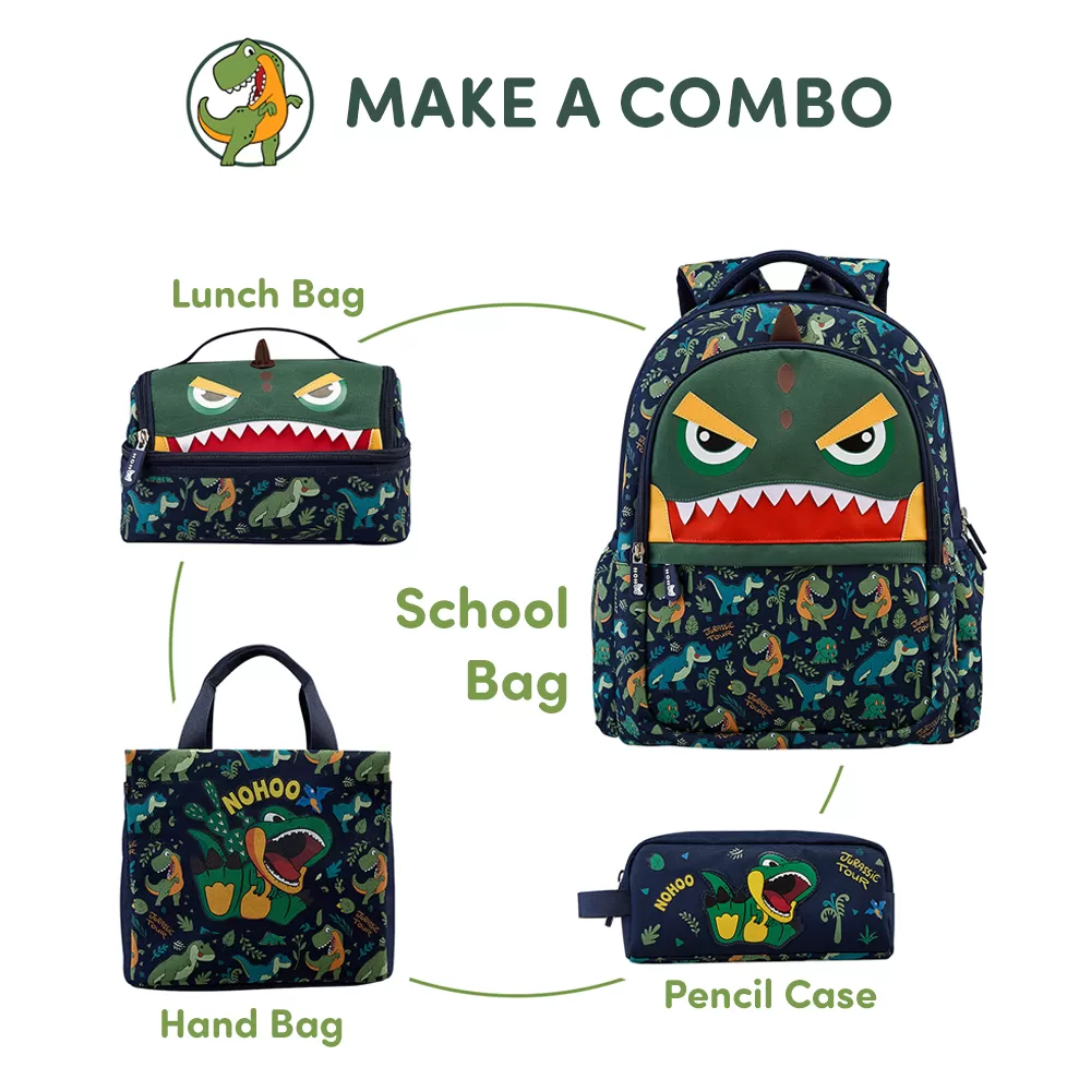 Nohoo Kids Insulated Lunch Bag Dino - Green