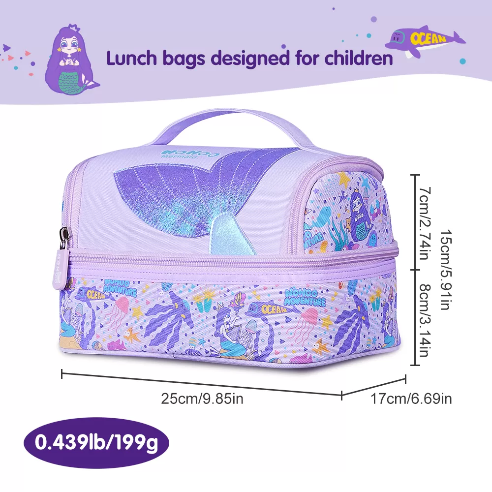 Nohoo Kids Insulated Lunch Bag Mermaid - Purple