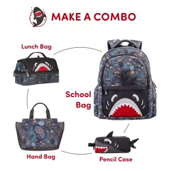 Nohoo Kids Insulated Lunch Bag Shark - Grey