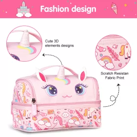 Nohoo Kids Insulated Lunch Bag Unicorn - Pink