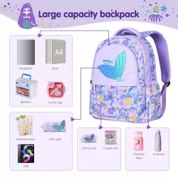 Nohoo Kids 16 Inch School Bag Mermaid - Purple