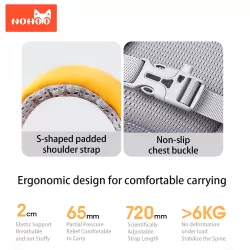 Nohoo Spine Protection Horizontal School Backpack for 0-5 Grade Primary Students-Lion Yellow