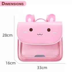 Nohoo Spine Protection Horizontal School Backpack for 0-5 Grade Primary Students-Rabbit Pink