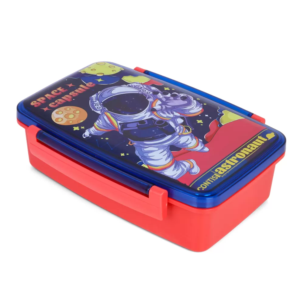 Nova Kids Bento Lunch Box with Spoon &amp; Fork - Astronaut Blue