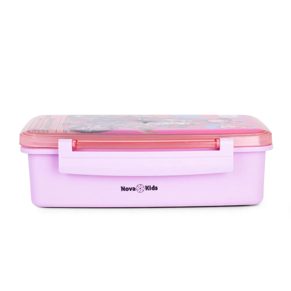 Nova Kids Bento Lunch Box with Spoon &amp; Fork - Motorbike Pink