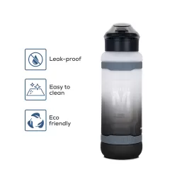 Nova Kids Water Bottle 1000ml with Straw- Black