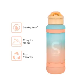 Nova Kids Water Bottle 1000ml with Straw- Orange