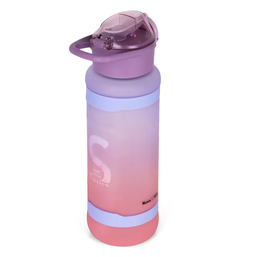 Nova Kids Water Bottle 1000ml with Straw- Purple