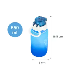 Nova Kids Water Bottle 550ml with Straw - Blue