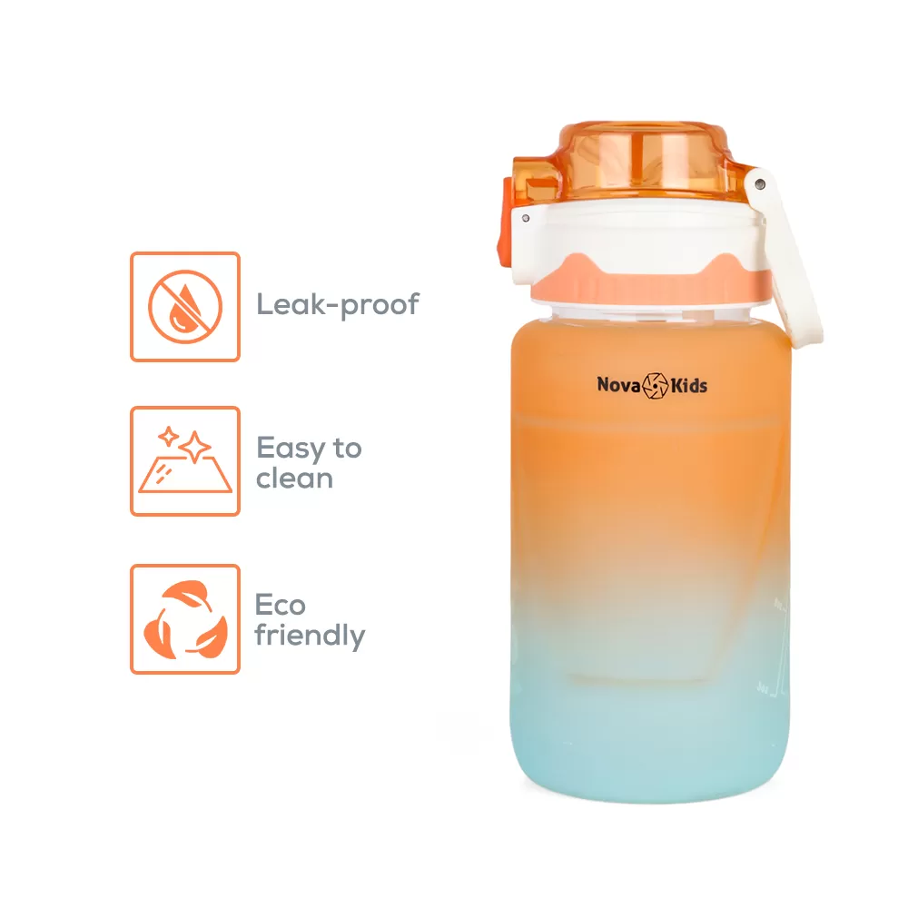 Nova Kids Water Bottle 550ml with Straw - Orange