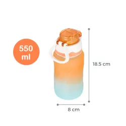 Nova Kids Water Bottle 550ml with Straw - Orange