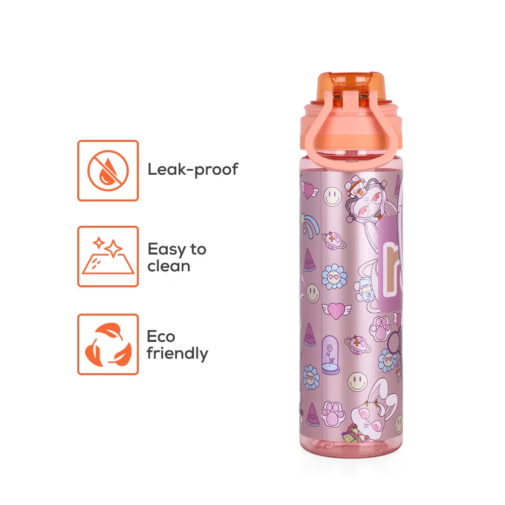 Nova Kids Water Bottle 700ml with Straw- Orange