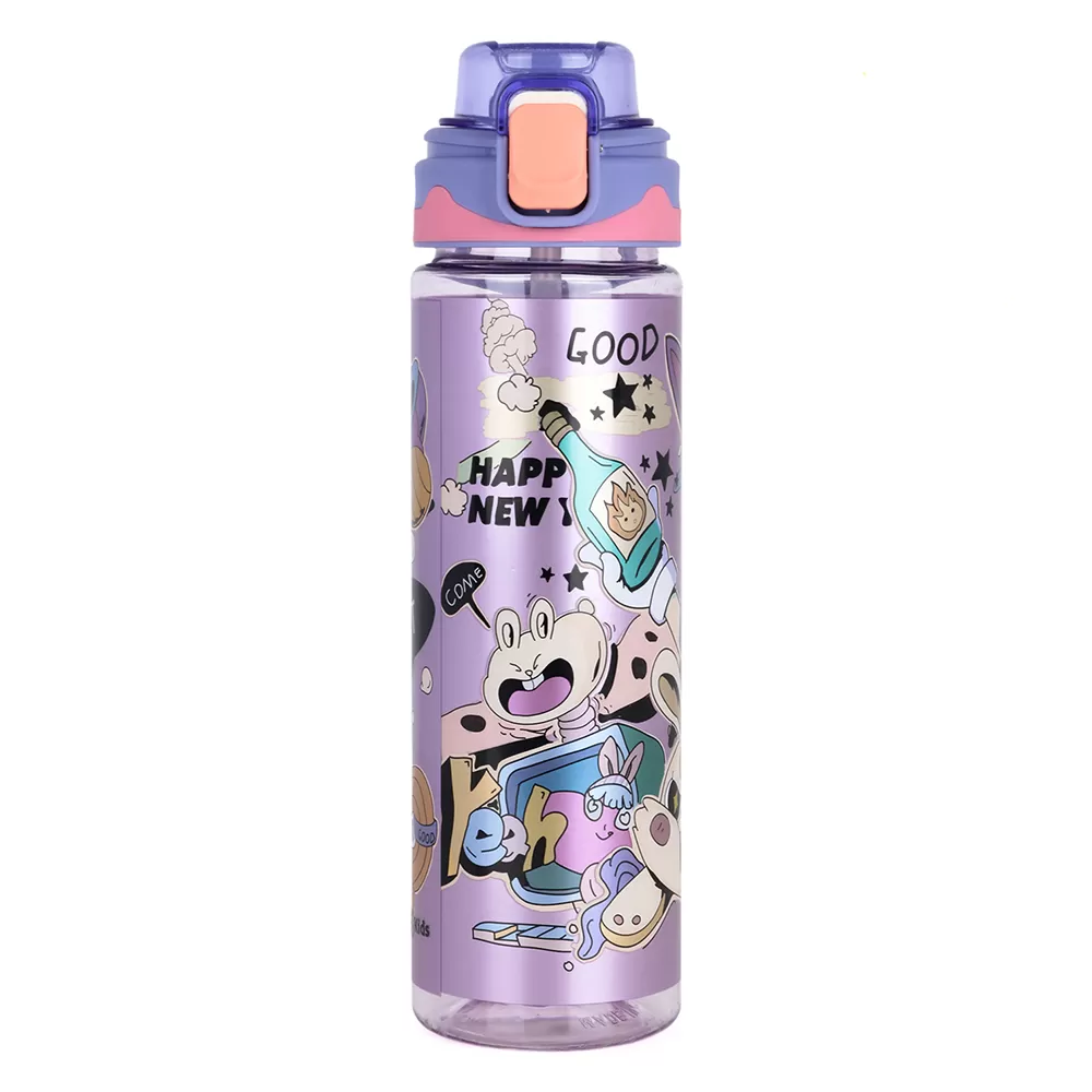 Nova Kids Water Bottle 700ml with Straw- Purple