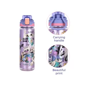 Nova Kids Water Bottle 700ml with Straw- Purple