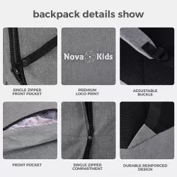 Nova Kids 17Inch / 18L School Bag - Grey