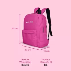 Nova Kids 17Inch / 18L School Bag - Pink