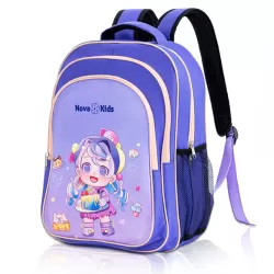 Nova Kids 16 Inch School Bag with Lunch Bag, Pencil Pouch, Lunch Box and Water Bottle - Birthday - Purple