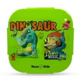 Nova Kids Square 1000ml Bento Lunch Box - Dino Green