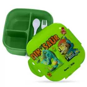 Nova Kids Square 1000ml Bento Lunch Box - Dino Green