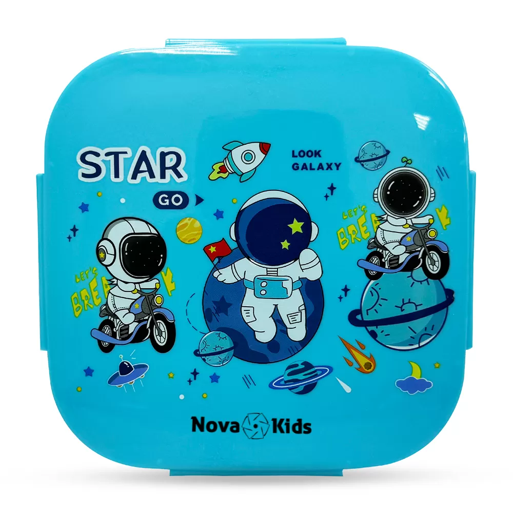 Nova Kids Square 1000ml Bento Lunch Box - Galaxy Blue