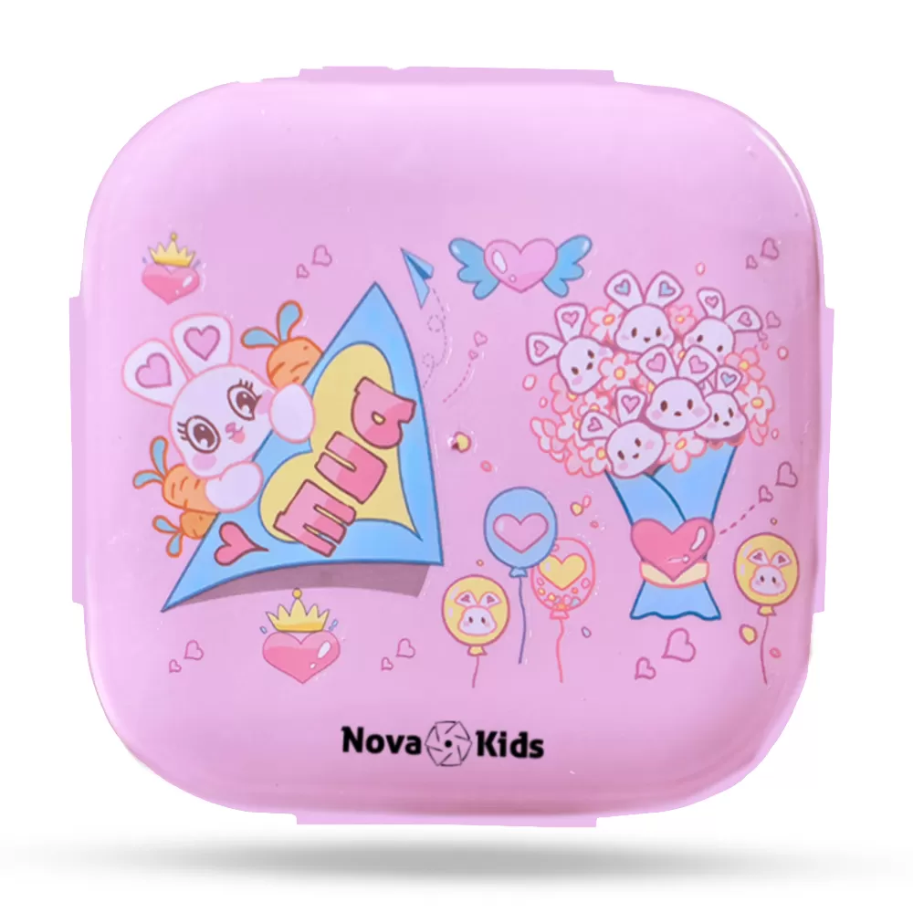 Nova Kids Square 1000ml Bento Lunch Box - Love Pink