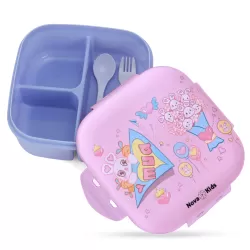 Nova Kids Square 1000ml Bento Lunch Box - Love Pink